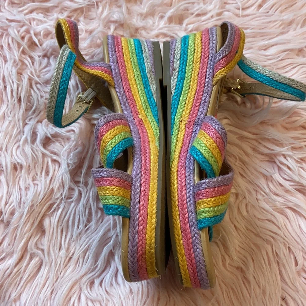 Steve Madden Rainbow Wedges Sandals Espadrilles Youth Sz 4